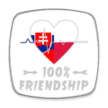 Slowakei und Polen 100% Freundschaft - Viereckiger Kühlschrankmagnet - Weiß - Vorne