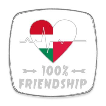 Hungary and Poland 100% friendship - Square fridge magnet - white - Front