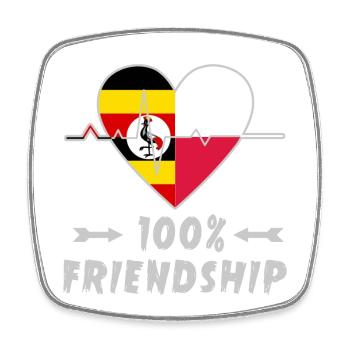 Uganda and Poland 100% friendship - Square fridge magnet - white - Front
