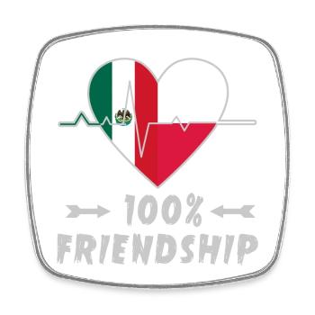 Mexico and Poland 100% friendship - Square fridge magnet - white - Front