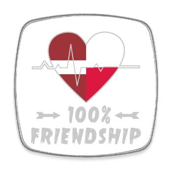 Lettland und Polen 100% Freundschaft - Viereckiger Kühlschrankmagnet - Weiß - Vorne