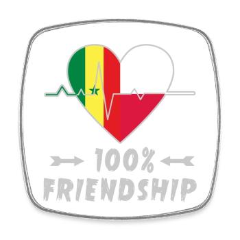 100 % amitié entre le Sénégal et la Pologne - Magnet carré - blanc - Devant