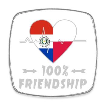 Paraguay and Poland 100% friendship - Square fridge magnet - white - Front