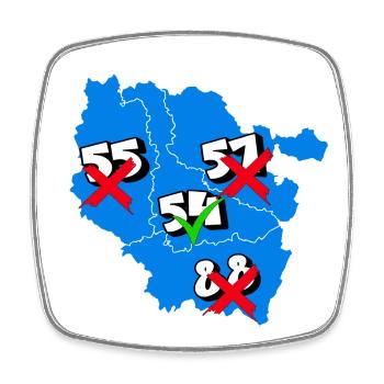 Lorraine Region - Square fridge magnet - white - Front