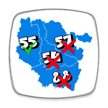 Lorraine Region - Square fridge magnet - white - Front