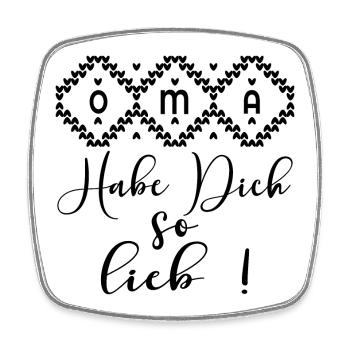 OMA HABE DICH SO LIEB - Herzen - Viereckiger Kühlschrankmagnet - Weiß - Vorne