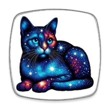 Cat - Square fridge magnet - white - Front