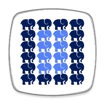 ELEPHANT - Square fridge magnet - white - Front