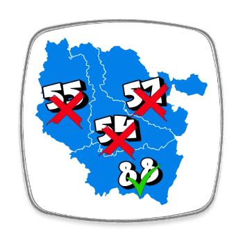 Region Lothringen - Viereckiger Kühlschrankmagnet - Weiß - Vorne