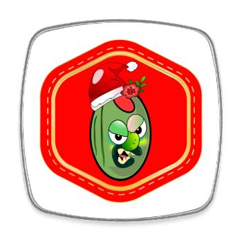 WEIHNACHTEN OLIVEN - Viereckiger Kühlschrankmagnet - Weiß - Vorne