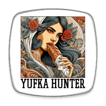 Yufka Jäger Kebab Geschenk - Viereckiger Kühlschrankmagnet - Weiß - Vorne