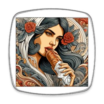 Dürüm Yufka Doner Kebab Gift - Square fridge magnet - white - Front