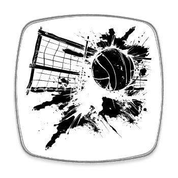 Volley-ball - Magnet carré - blanc - Devant