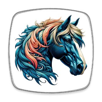 Horse - Square fridge magnet - white - Front