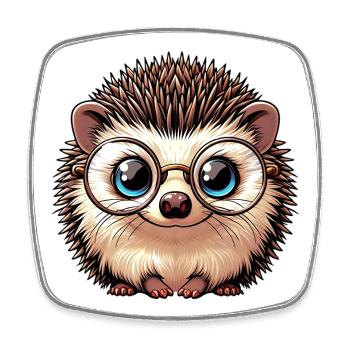 Hedgehog - Square fridge magnet - white - Front
