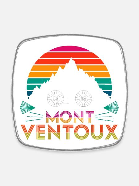 Montée du Mont Ventoux à vélo - Magnet carré - blanc