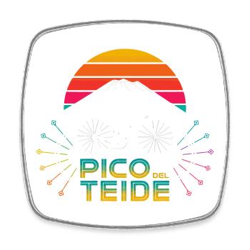 Aventure à vélo au Pico del Teide - Magnet carré - blanc - Devant