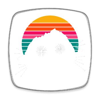 L'Alpe d'Huez Retro-Radsport-Design - Viereckiger Kühlschrankmagnet - Weiß - Vorne