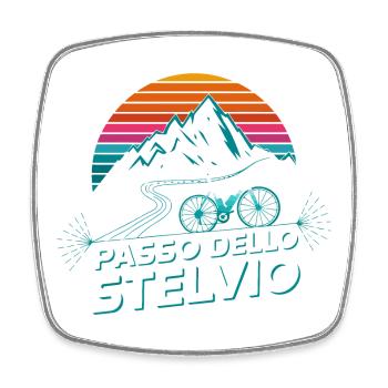 Passo dello Stelvio Rennrad Italien - Viereckiger Kühlschrankmagnet - Weiß - Vorne