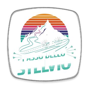 Stelvio Pass, Italy - Square fridge magnet - white - Front