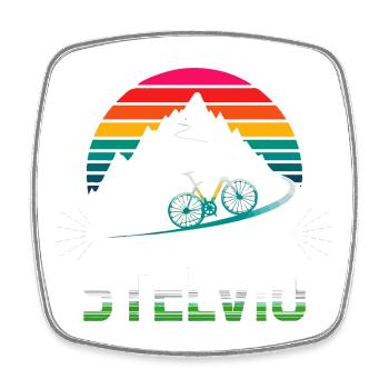 Passo delle Stelvio Cycling Design - Square fridge magnet - white - Front