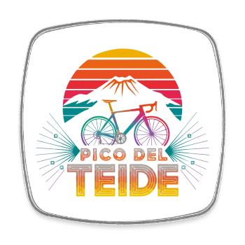 Aventure à vélo au Pico del Teide - Magnet carré - blanc - Devant