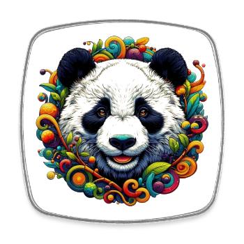 Panda - Square fridge magnet - white - Front