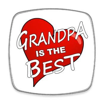 GRANDPA IS THE BEST - Viereckiger Kühlschrankmagnet - Weiß - Vorne