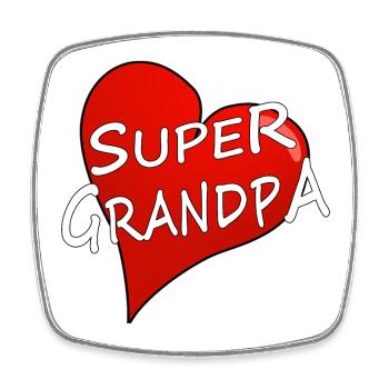 SUPER GRANDPA - Viereckiger Kühlschrankmagnet - Weiß - Vorne