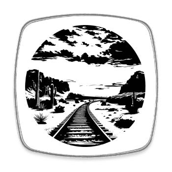 Railway Graphic - Square fridge magnet - white - Front