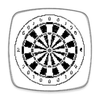 Dartscheibe Pixel Grafik - Viereckiger Kühlschrankmagnet - Weiß - Vorne
