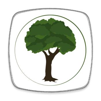 Arbre - Magnet carré - blanc - Devant