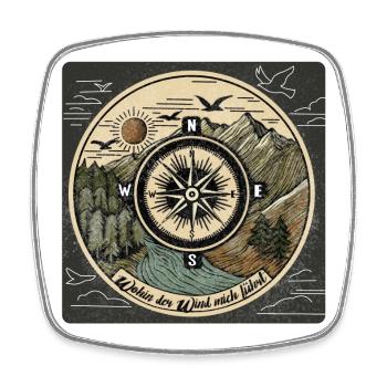 Là où le vent nous emporte – Nature Compass Design - Magnet carré - blanc - Devant