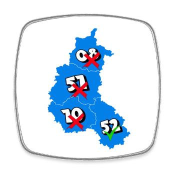 region - Square fridge magnet - white - Front