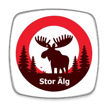 Stor älg - Magnet carré - blanc - Devant