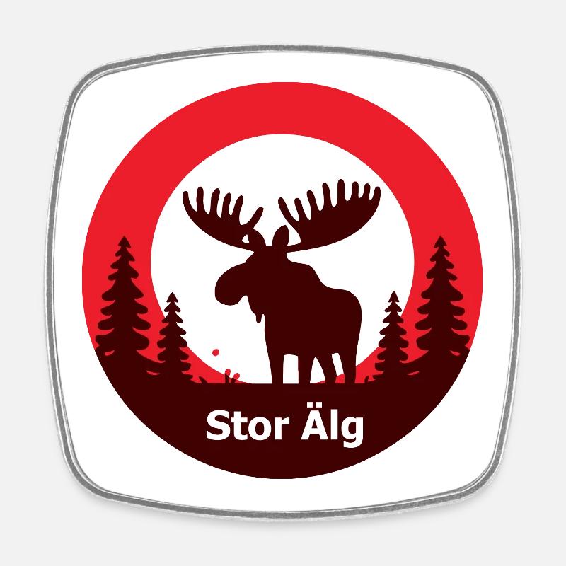 Stor älg - Magnet carré - blanc