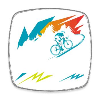 Col de l’Iseran Cycling Art - Square fridge magnet - white - Front