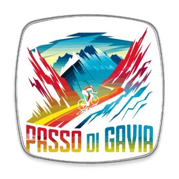 Gavia Pass - Legendary Ascent - Italy - Square fridge magnet - white - Front
