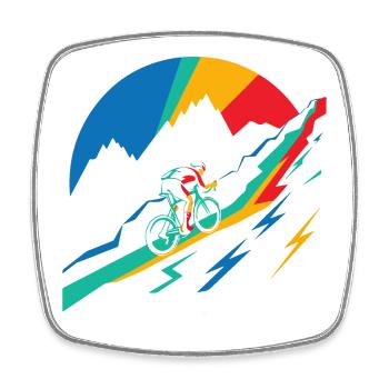 Col de l'Iseran Cycling France - Square fridge magnet - white - Front