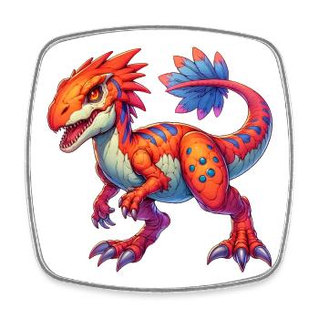Dinosaur - Square fridge magnet - white - Front