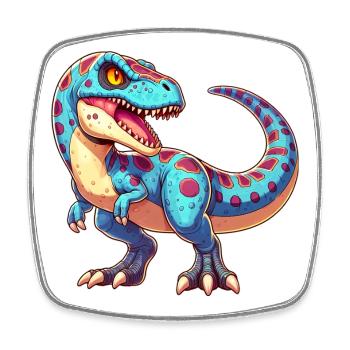 Dinosaur - Square fridge magnet - white - Front