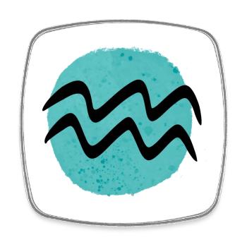 Sternzeichen Wassermann - Viereckiger Kühlschrankmagnet - Weiß - Vorne