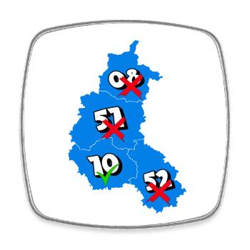 Région champardennaise - Square fridge magnet - white - Front
