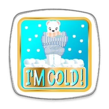 J’AI FROID - OURS POLAIRES D’HIVER - Magnet carré - blanc - Devant