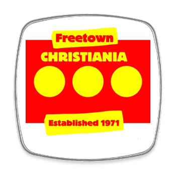 Est 1971 Freetown Christiania Dänemark Hippie Gras - Viereckiger Kühlschrankmagnet - Weiß - Vorne