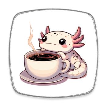 Axolotl Grande Tasse Café Cadeau - Magnet carré - blanc - Devant