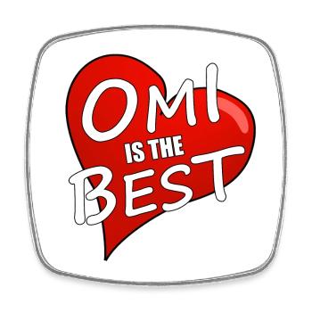 OMI IS THE BEST - Viereckiger Kühlschrankmagnet - Weiß - Vorne