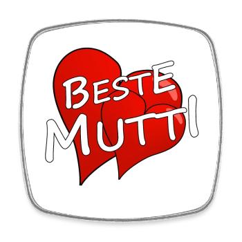 BESTE MUTTI - Viereckiger Kühlschrankmagnet - Weiß - Vorne