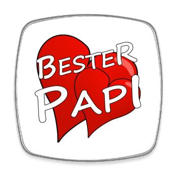BESTER PAPI - Viereckiger Kühlschrankmagnet - Weiß - Vorne