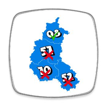 Champardennaise region - Square fridge magnet - white - Front